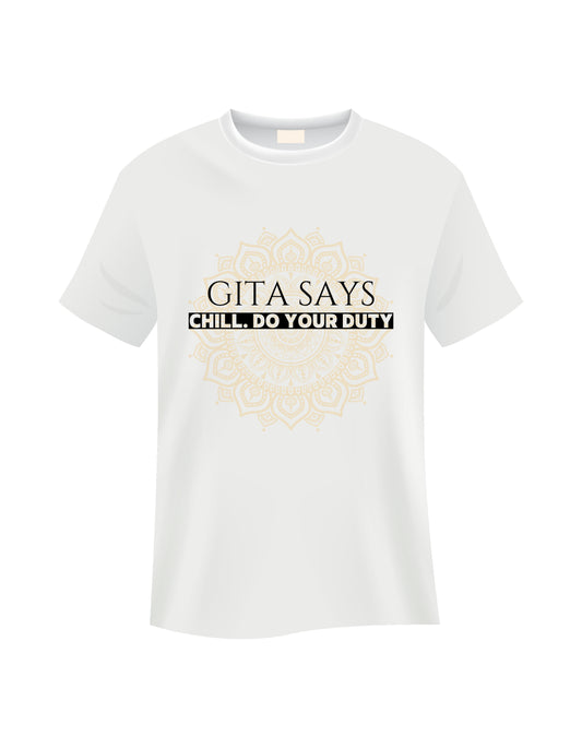 Gita Says Chill Do Your Duty Black T-shirt