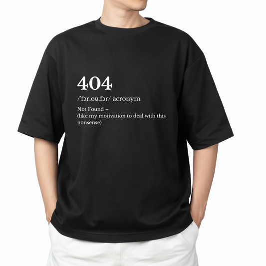 Black Minimalist 404 Quirky Tshirt