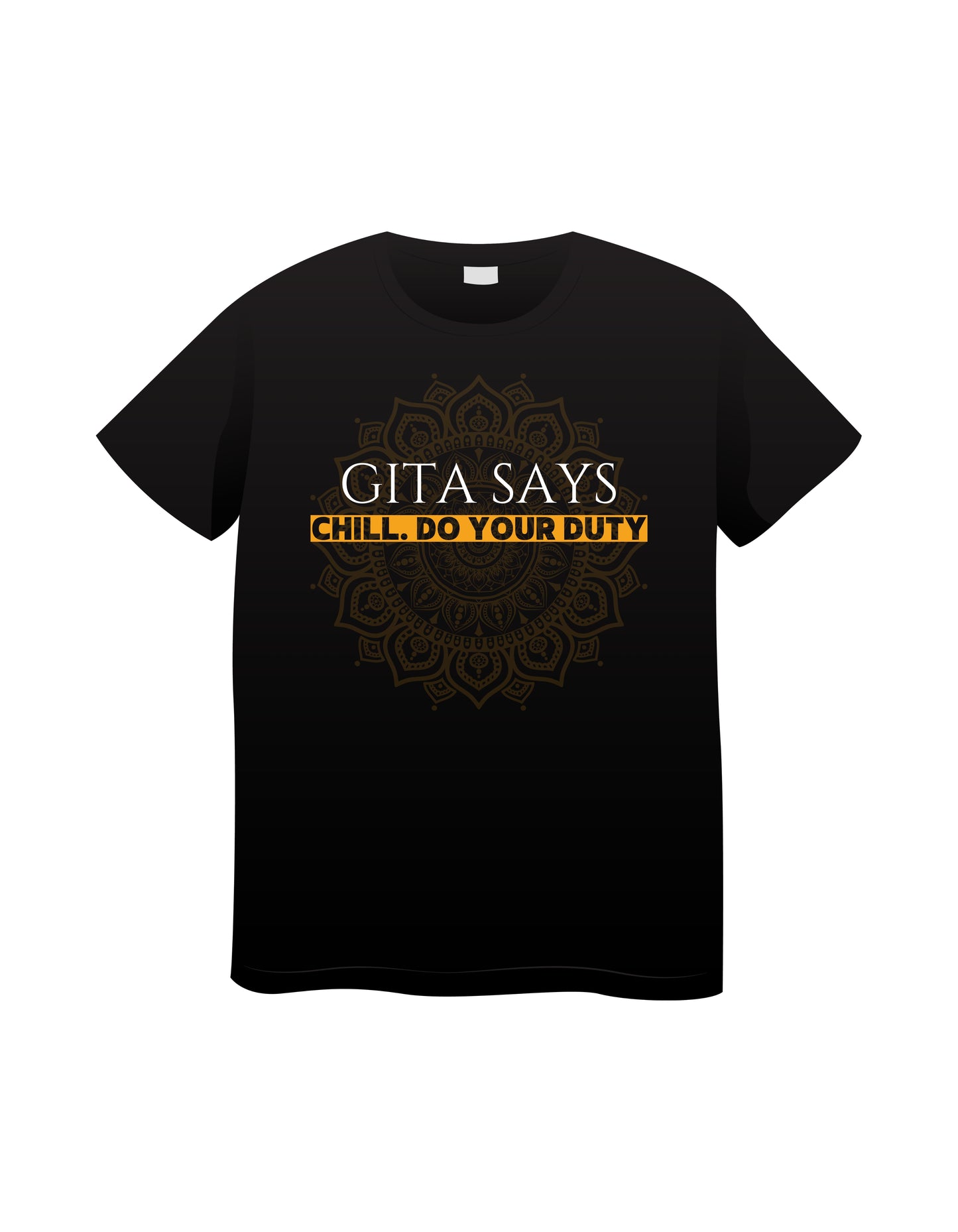 Unisex Gita Says Chill Do Your Duty Black T-shirt